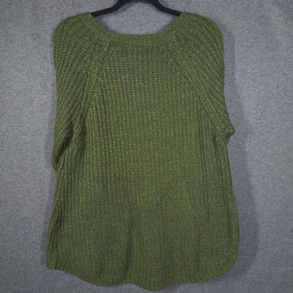 Miracle USA Women's Green Knit Sweater M/L Pullover V-Neck Long Sleeve Pockets - Picture 7 of 11